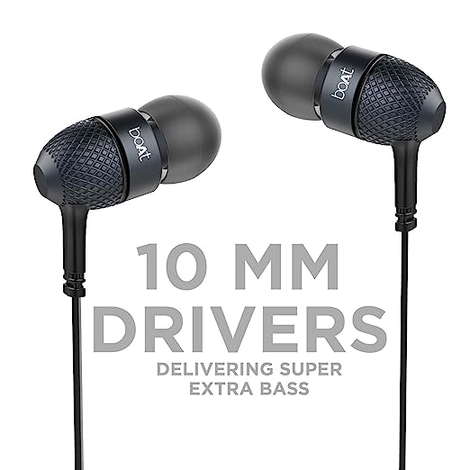 boAt Bassheads 220 Wired in Ear Earphones(Black Indi) boAt Bassheads 220 Wired in Ear Earphones(Black Indi)